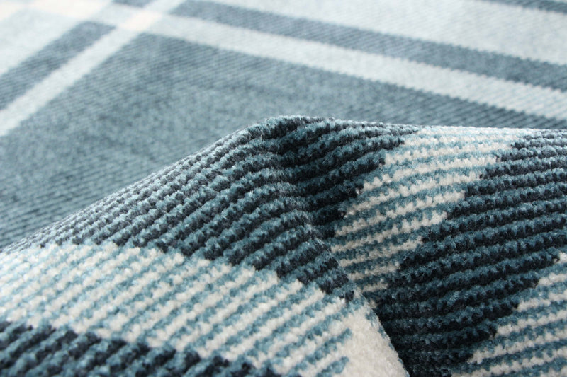 Carpette Roma bleue lavable à la machine - 8 pi 0 po x 10 pi 0 po