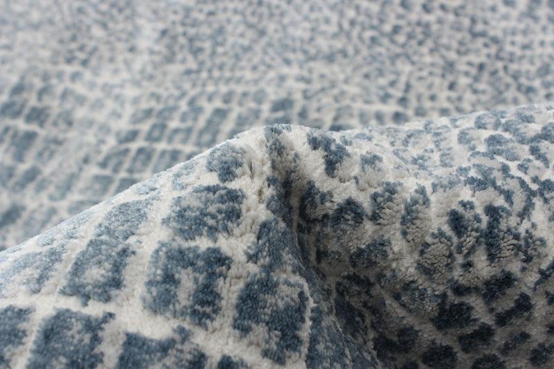 Carpette Kecia bleue/crème 3 pi 11 po x 5 pi 11 po