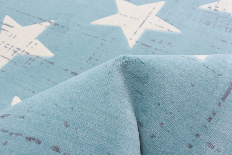 Carpette Ira turquoise 4 pi 7 po x 6 pi 7 po