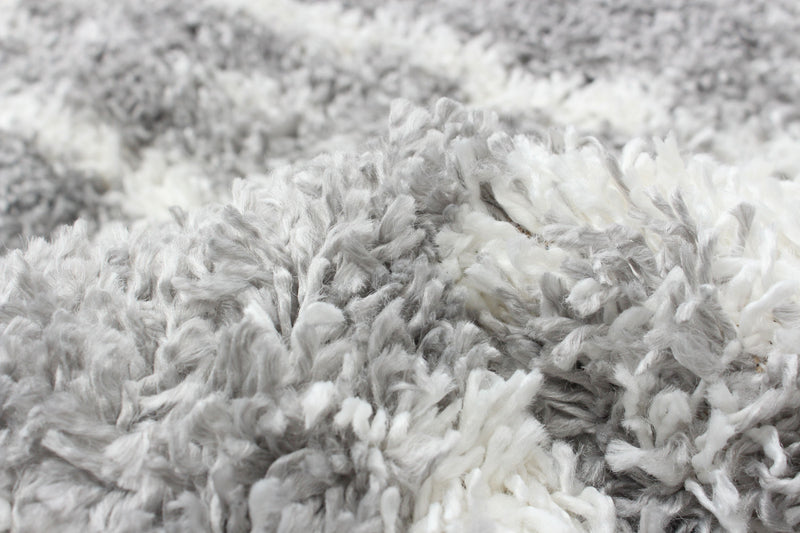 Carpette à poil long Helma Urban gris foncécrème 3 pi 11 po x 5 pi 11 po