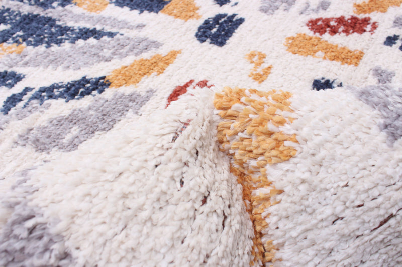 Carpette Paloma Sunburst bleu marineblanche - 5 pi 3 po x 7 pi 3 po