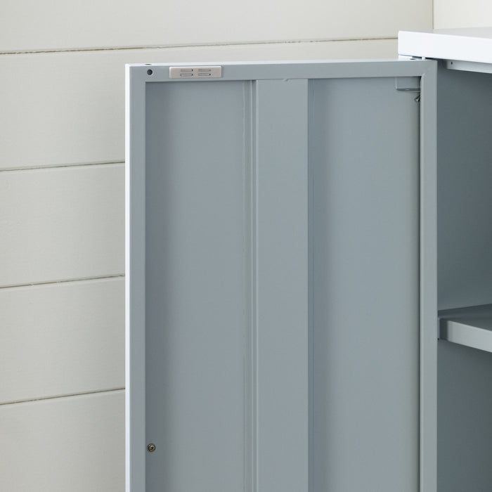 Crea Meuble de rangement avec 2 portes en métal - Bleu