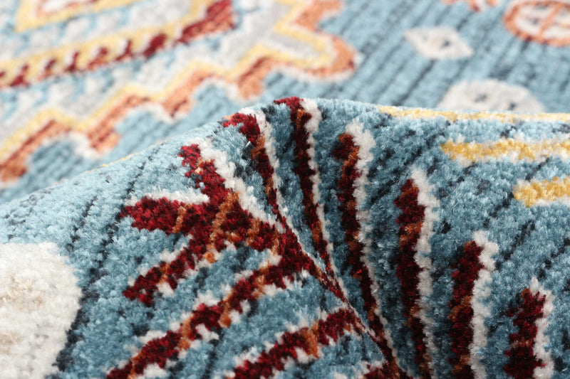 Carpette Gypsy bleue lavable à la machine - 5 pi 0 po x 7 pi 0 po