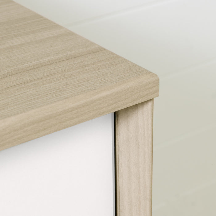 Yodi Table à langer avec tiroirs Large - Orme naturel et Blanc