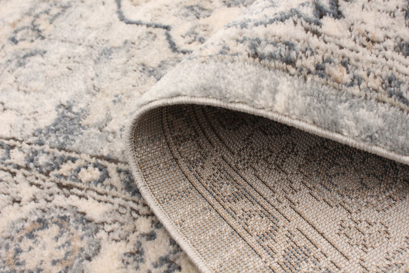 Carpette Octavian Tabriz bleu-ivoire - 6 pi 7 pox 9 pi 6 po