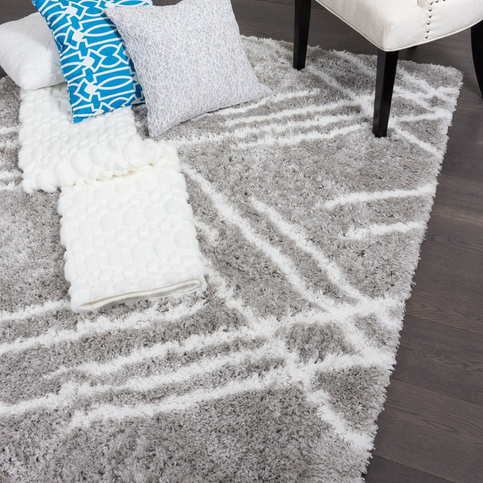 Carpette Ker grise à rayures 3 x 5