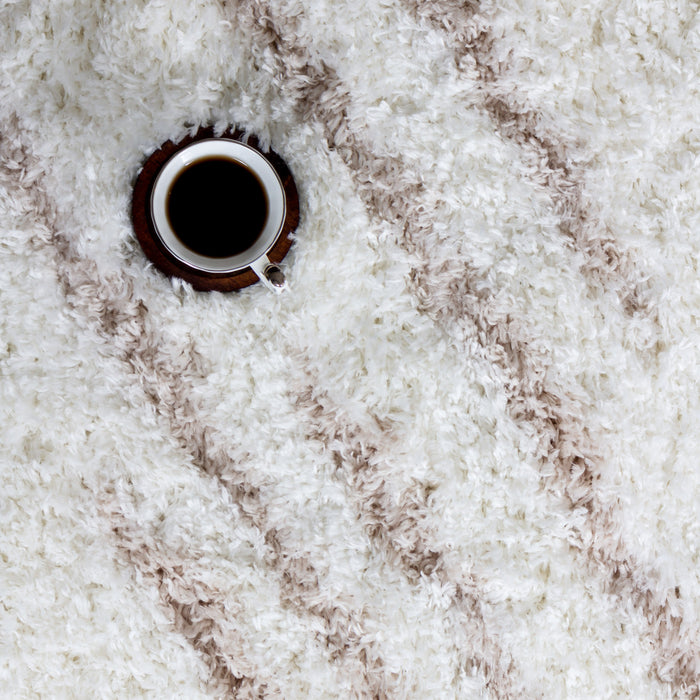 Carpette Ker crème à rayures 5 x 8