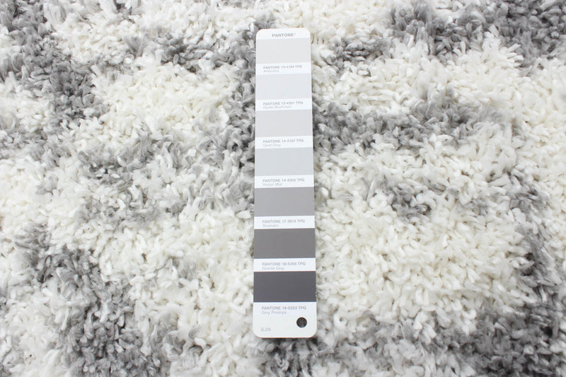 Carpette à poil long Helma Urban gris claircrème 5 pi 3 po x 7 pi 3 po