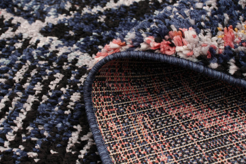 Carpette Makondo Abstract bleu marin - 5 pi 3 pox 7 pi 3 po
