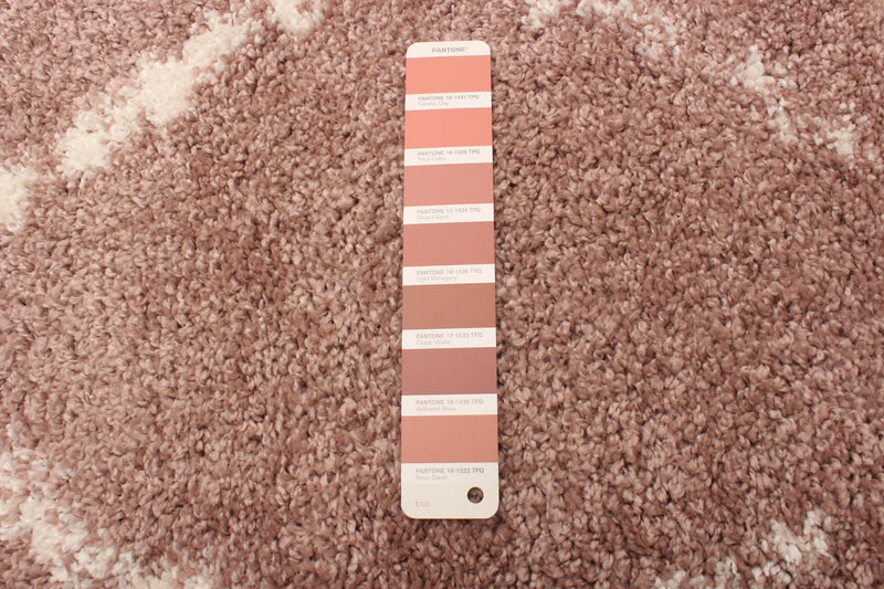 Carpette à poil long Serafina rose 3 pi 11 po x 6 pi 0 po