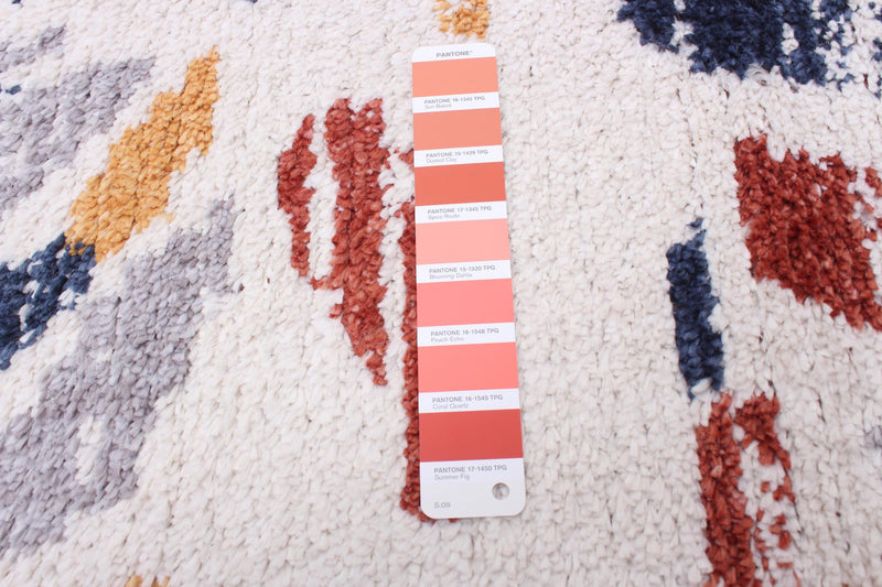 Carpette Paloma Sunburst bleu marineblanche - 6 pi 7 po x 9 pi 6 po