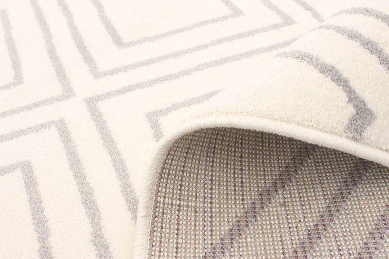 Carpette August blanc géodegris 6 pi 7 po x 9 pi 6 po