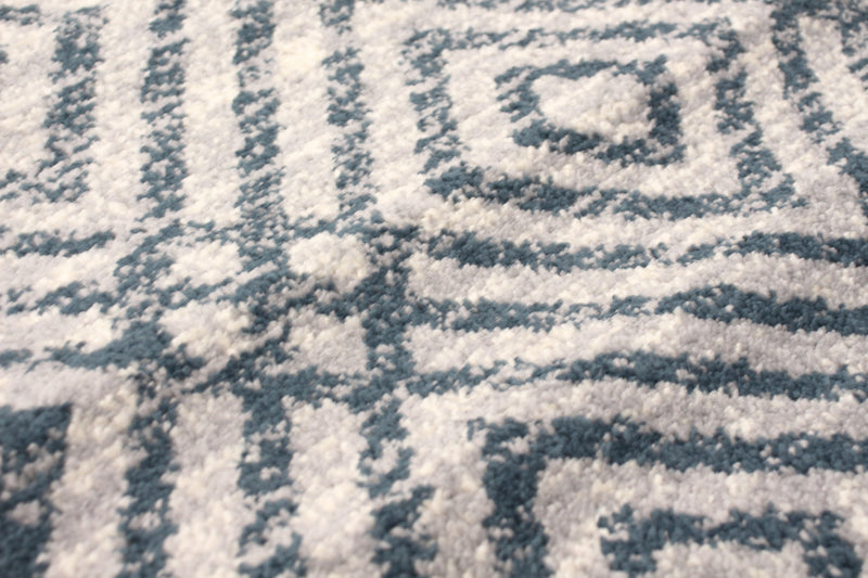 Carpette Electra couleur pétrole-argent - 5 pi 3 pox 7 pi 3 po