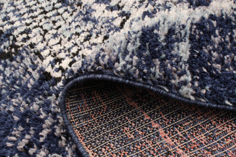 Carpette Makondo Mosaique bleu - 5 pi 3 pox 7 pi 3 po