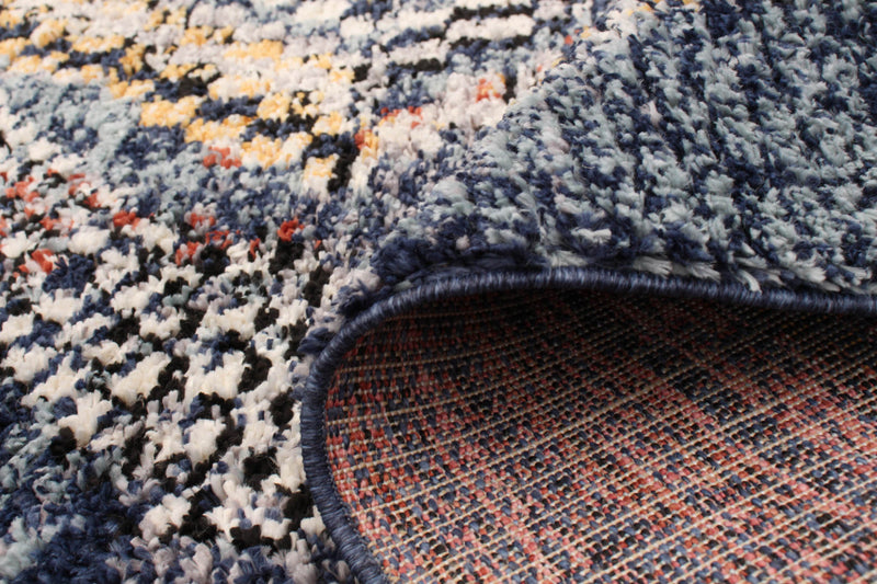 Carpette Makondo Mosaique bleu - 5 pi 3 pox 7 pi 3 po