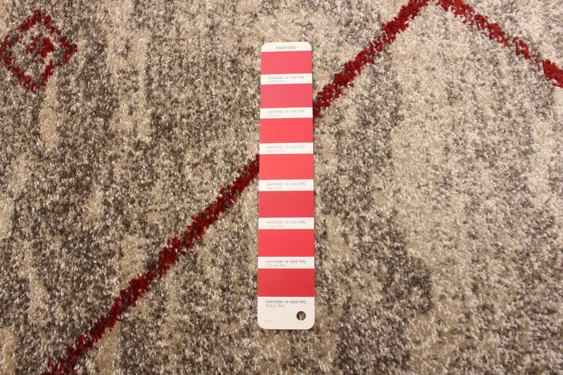 Tapis Grande Ivoire / Rouge 6pi 7 po X 9pi 6po