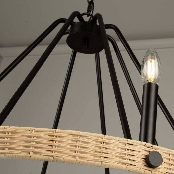 Lustre Perris noir à 8 ampoules