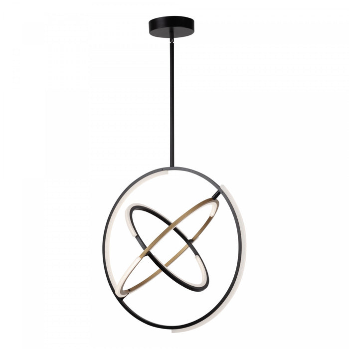 Luminaire suspendu II Trilogy noir et laiton à DEL intégrées