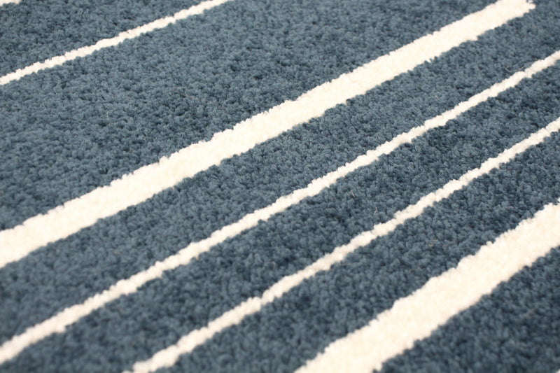 Carpette Faith couleur pétrole-crème - 3 pi 11 pox 5 pi 7 po