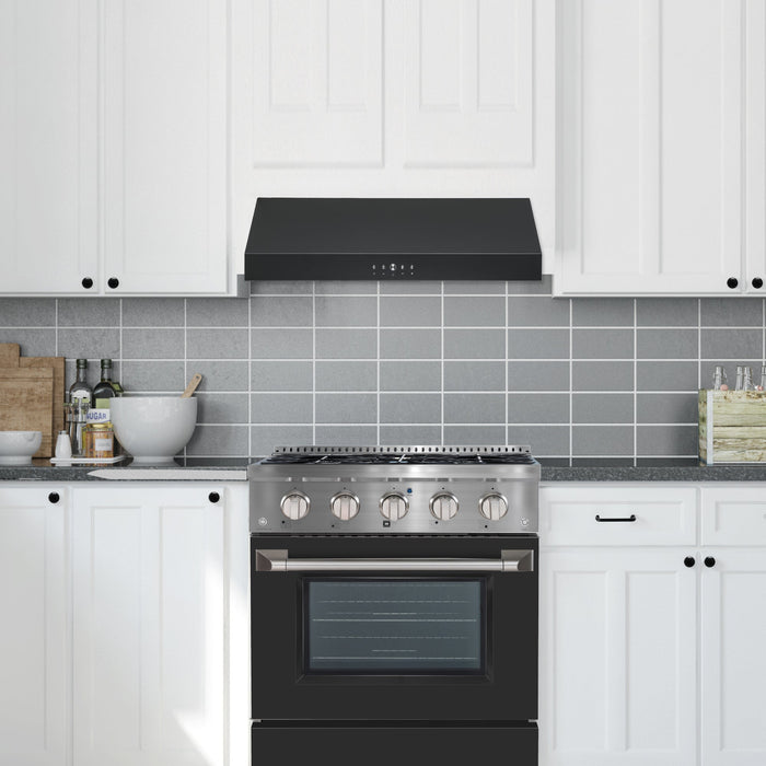 Hotte de cuisinière sous l'armoire Ancona de 30 po à conduit - AN-18042BLK