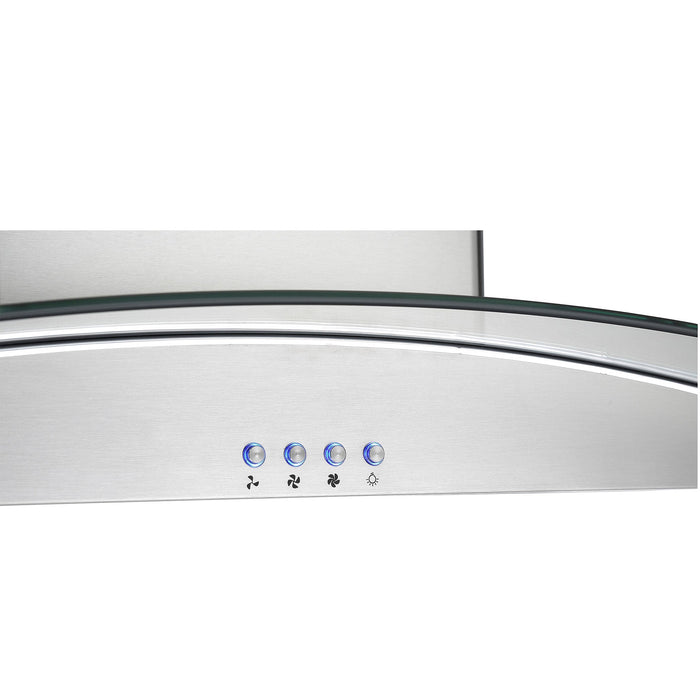 Hotte de cuisinière pour îlot Ancona IGCC630 de 30 po en verre et en acier inoxydable - AN-1404