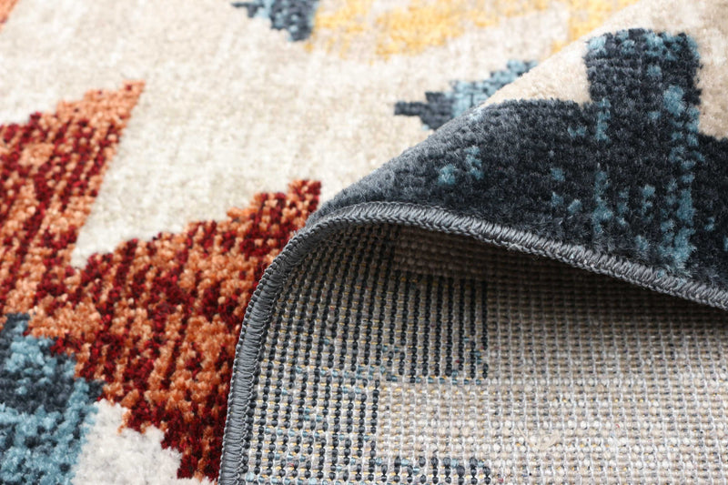Carpette Mosaic taupe et cuivre lavable à la machine - 6 pi 0 po x 9 pi 0 po