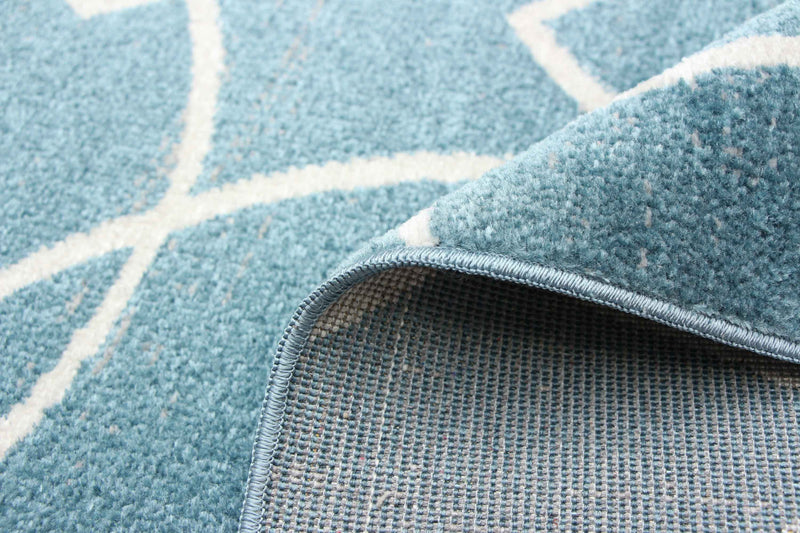 Carpette Terali turquoise lavable à la machine - 3 pi 0 po x 5 pi 0 po