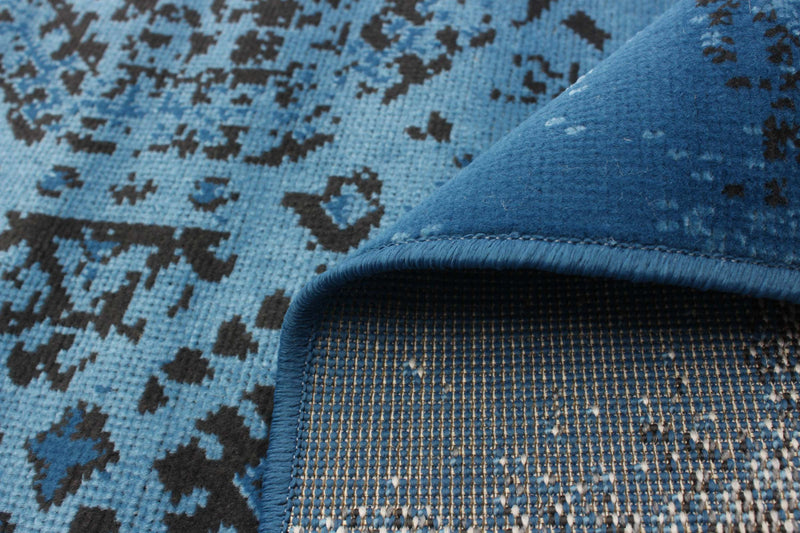 Carpette Jedda bleue 5 pi 3 po x 7 pi 7 po