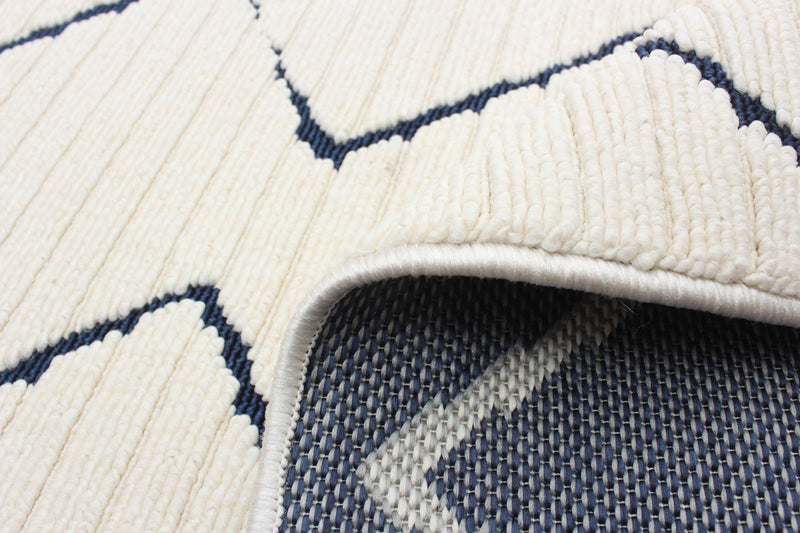 Carpette Kimi bleueivoire 2 pi 8 po x 4 pi 11 po