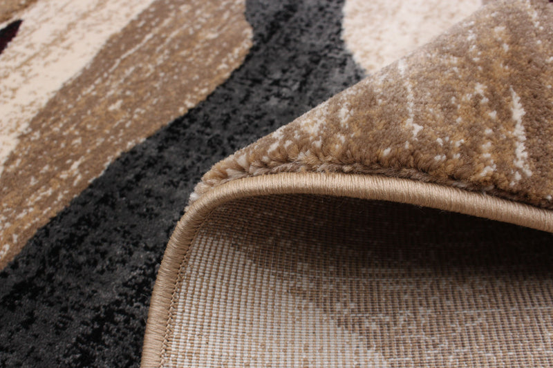 Carpette Mayoree brun, beige et noir - 5 pi 3 po x 7 pi 3 po