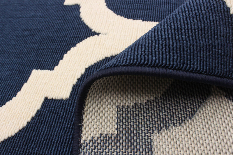 Carpette Sophie ivoirebleu marine - 5 pi 3 po x 7 pi 7 po
