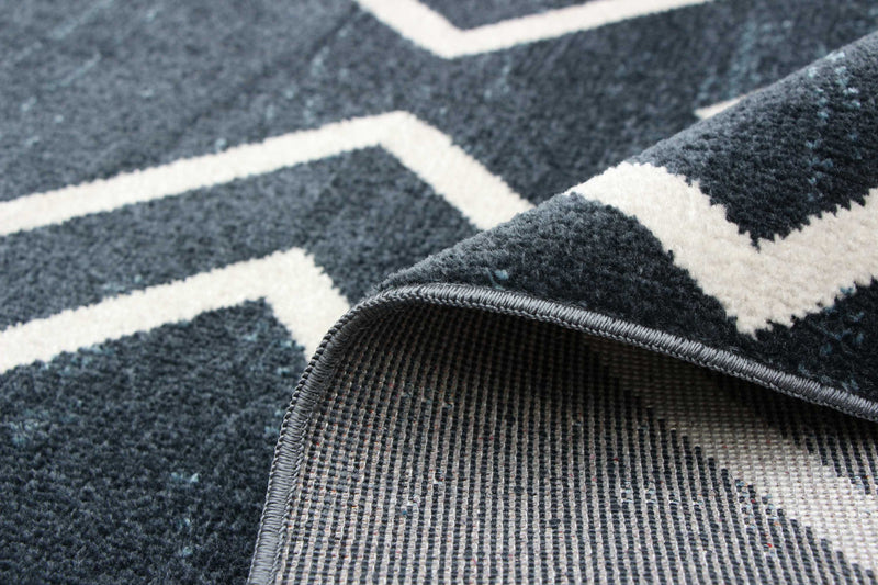 Carpette Kenza bleue lavable à la machine - 6 pi 0 po x 9 pi 0 po