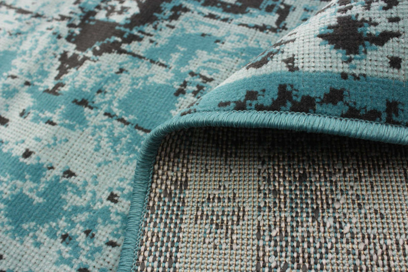Carpette Chenta turquoise 5 pi 3 po x 7 pi 7 po