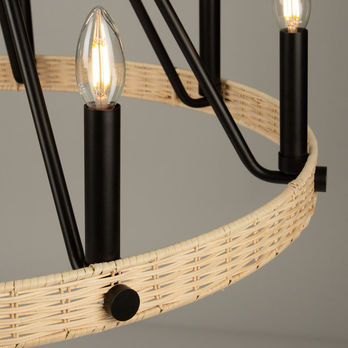 Lustre Perris noir à 8 ampoules
