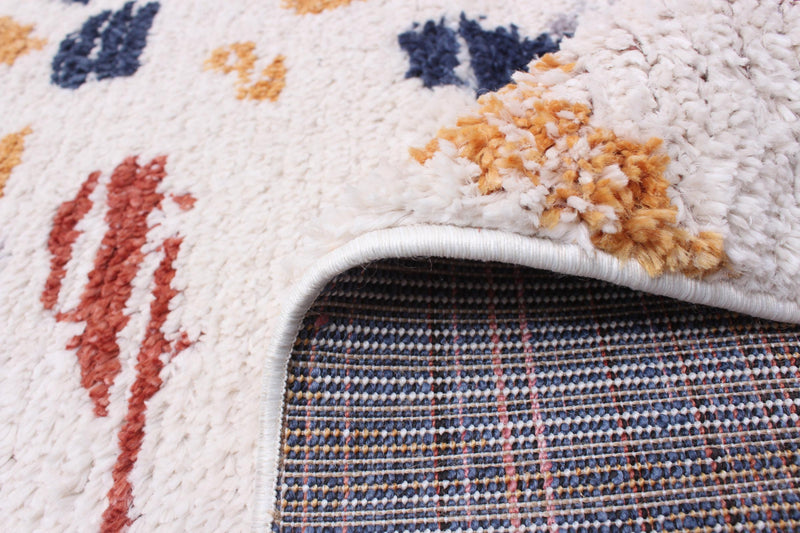 Carpette Paloma Sunburst bleu marineblanche - 5 pi 3 po x 7 pi 3 po