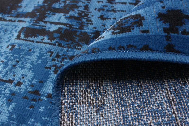 Carpette Chenta bleue 6 pi 7 po x 9 pi 6 po