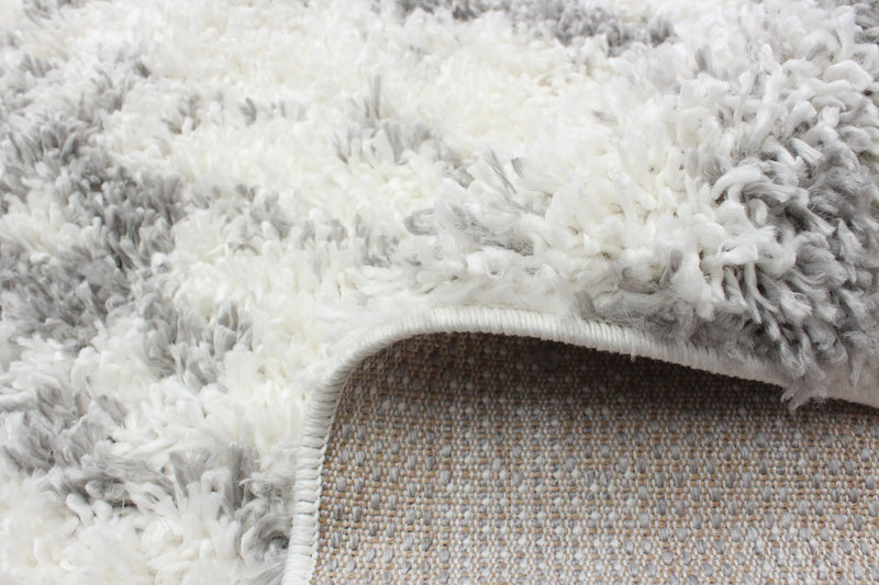 Carpette à poil long Helma Urban gris claircrème 5 pi 3 po x 7 pi 3 po