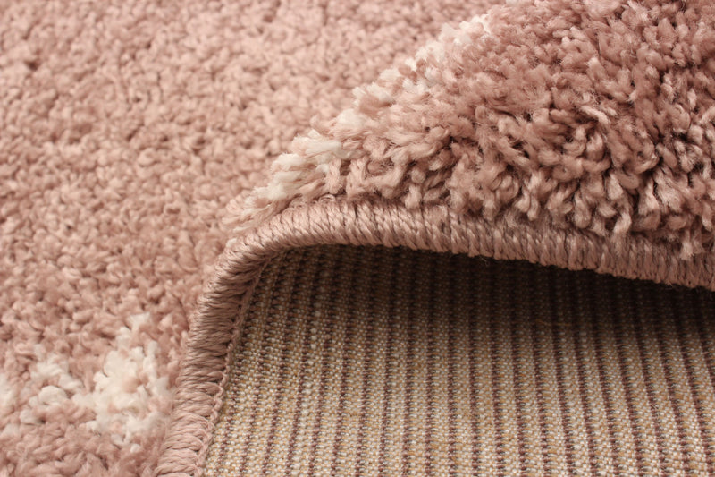 Carpette à poil long Serafina rose 3 pi 11 po x 6 pi 0 po