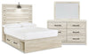 Ensemble de chambre à coucher Abby 5 pièces avec lit double de rangement latéral
