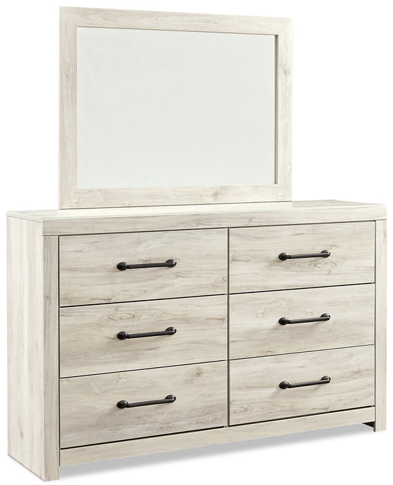 Miroir de commode de chambre à coucher Abby - blanc