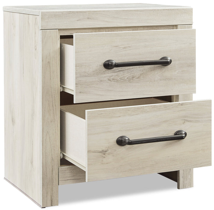 Table de nuit Abby de 21,8 po (L) x 24,5 po (H) à 2 tiroirs avec port USB - blanche
