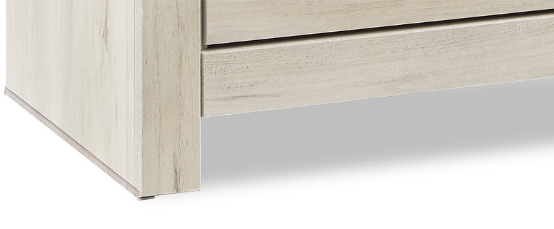 Table de nuit Abby de 21,8 po (L) x 24,5 po (H) à 2 tiroirs avec port USB - blanche