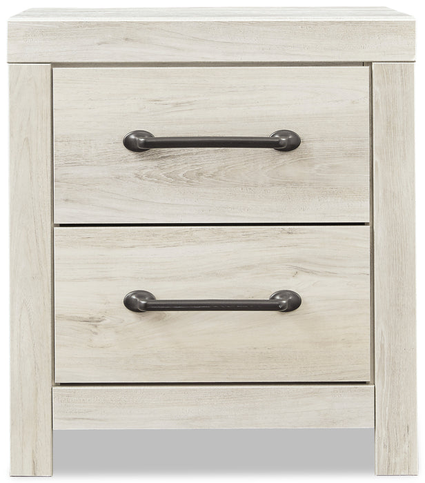 Table de nuit Abby de 21,8 po (L) x 24,5 po (H) à 2 tiroirs avec port USB - blanche