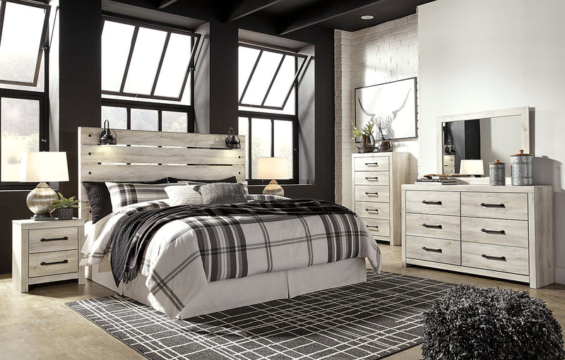 Tête de lit à panneau Abby avec éclairage à DEL et ports USB, blanche - format très grand lit