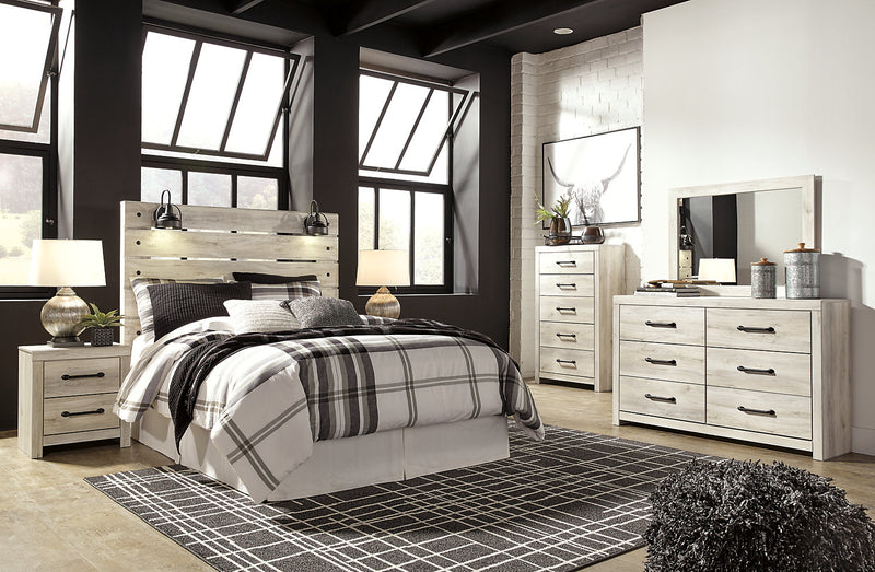 Tête de lit à panneau Abby avec éclairage à DEL et ports USB, blanche - format grand lit