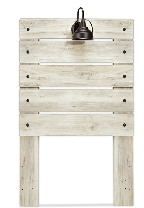 Tête de lit à panneau Abby avec éclairage à DEL et ports USB, blanche - format lit simple