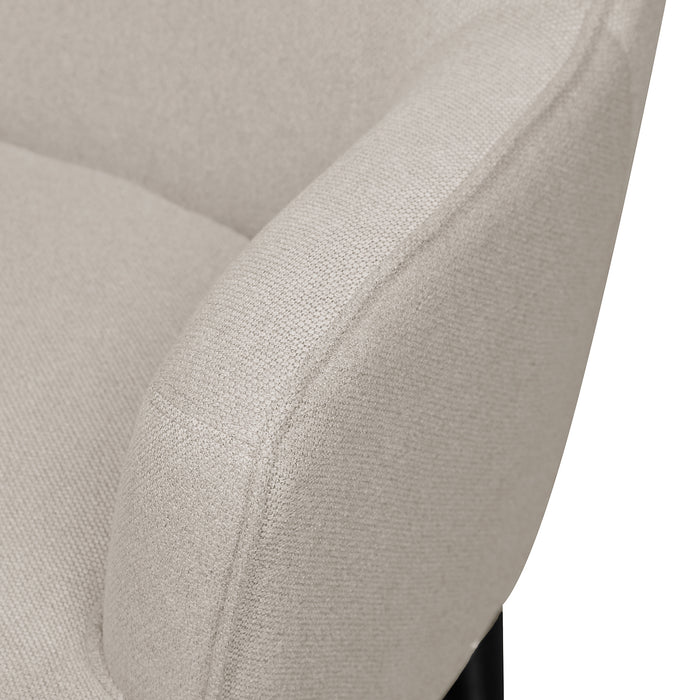 Fauteuil d’appoint Aimy de 28 po en tissu d’apparence lin avec pattes cylindriques en bois - gris clair