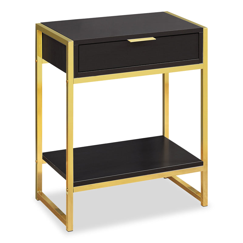 Alice Cappuccino and Gold Accent Table