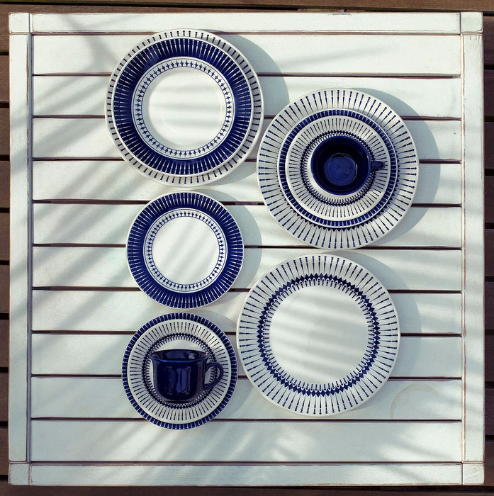 Service de vaisselle Actual 16 pièces - bleu et ivoire 