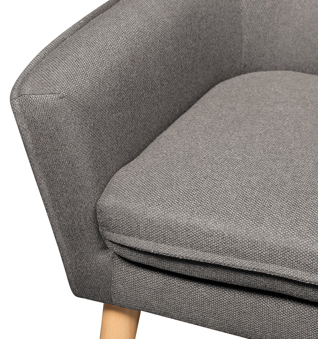 Fauteuil d’appoint Arni de 28 po en tissu d’apparence lin avec pattes en bois - gris foncé